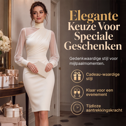 👗Bodycon-jurk van mesh met col voor dames