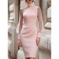 👗Bodycon-jurk van mesh met col voor dames