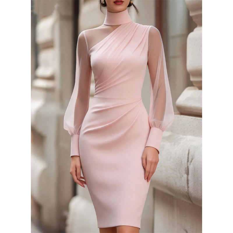 👗Bodycon-jurk van mesh met col voor dames