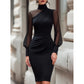 👗Bodycon-jurk van mesh met col voor dames