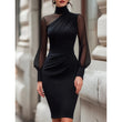👗Bodycon-jurk van mesh met col voor dames