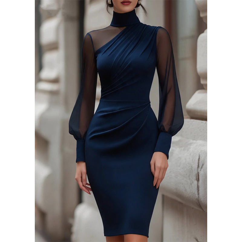👗Bodycon-jurk van mesh met col voor dames