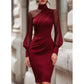 👗Bodycon-jurk van mesh met col voor dames