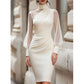 👗Bodycon-jurk van mesh met col voor dames