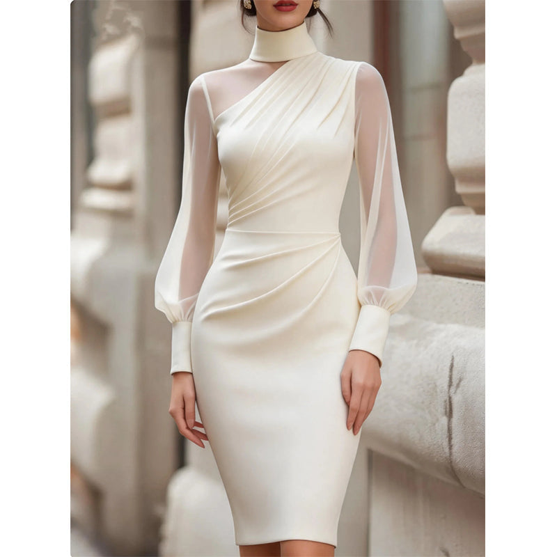 👗Bodycon-jurk van mesh met col voor dames