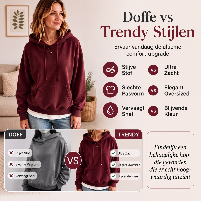 💥 Exclusieve Deal 👕 Dames Corduroy Hoodie met Zakken – Zachte Textuur, Warm Comfort & Trendy Casual Look ✨