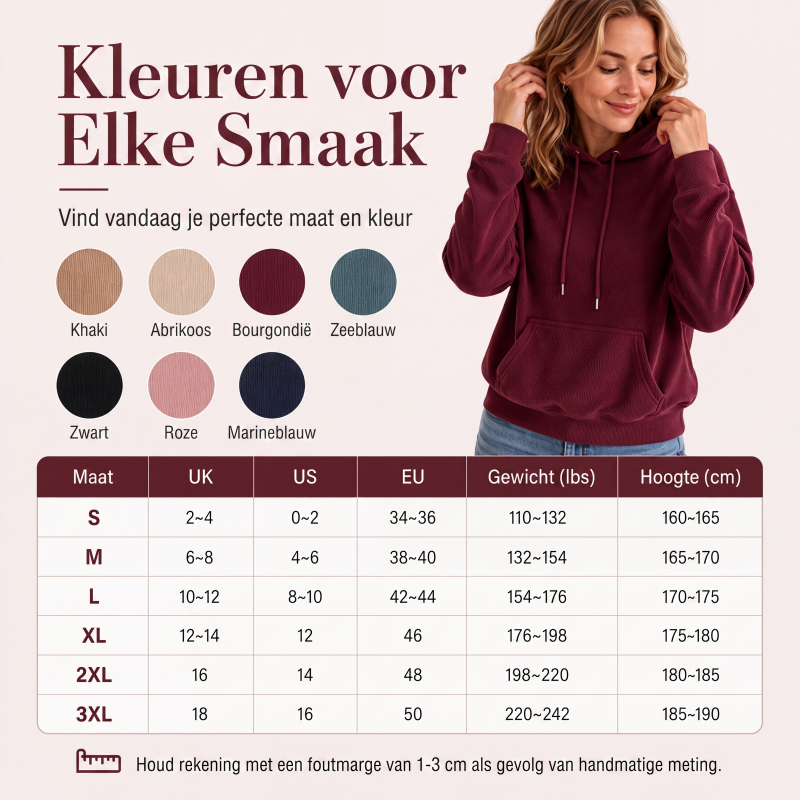 💥 Exclusieve Deal 👕 Dames Corduroy Hoodie met Zakken – Zachte Textuur, Warm Comfort & Trendy Casual Look ✨