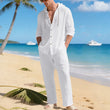 🌊 Nieuw Binnen 👕 Heren Linnen Strandoutfit Set – Ademend, Lichtgewicht & Perfect voor Zomerse Relaxte Looks ☀️