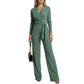 🌸 Nieuwe Collectie 👗 Dames Jumpsuit met Lange Mouwen, V-Hals & Ceintuur – Elegante Pasvorm, Flatterend Silhouet & Comfortabele Look ✨