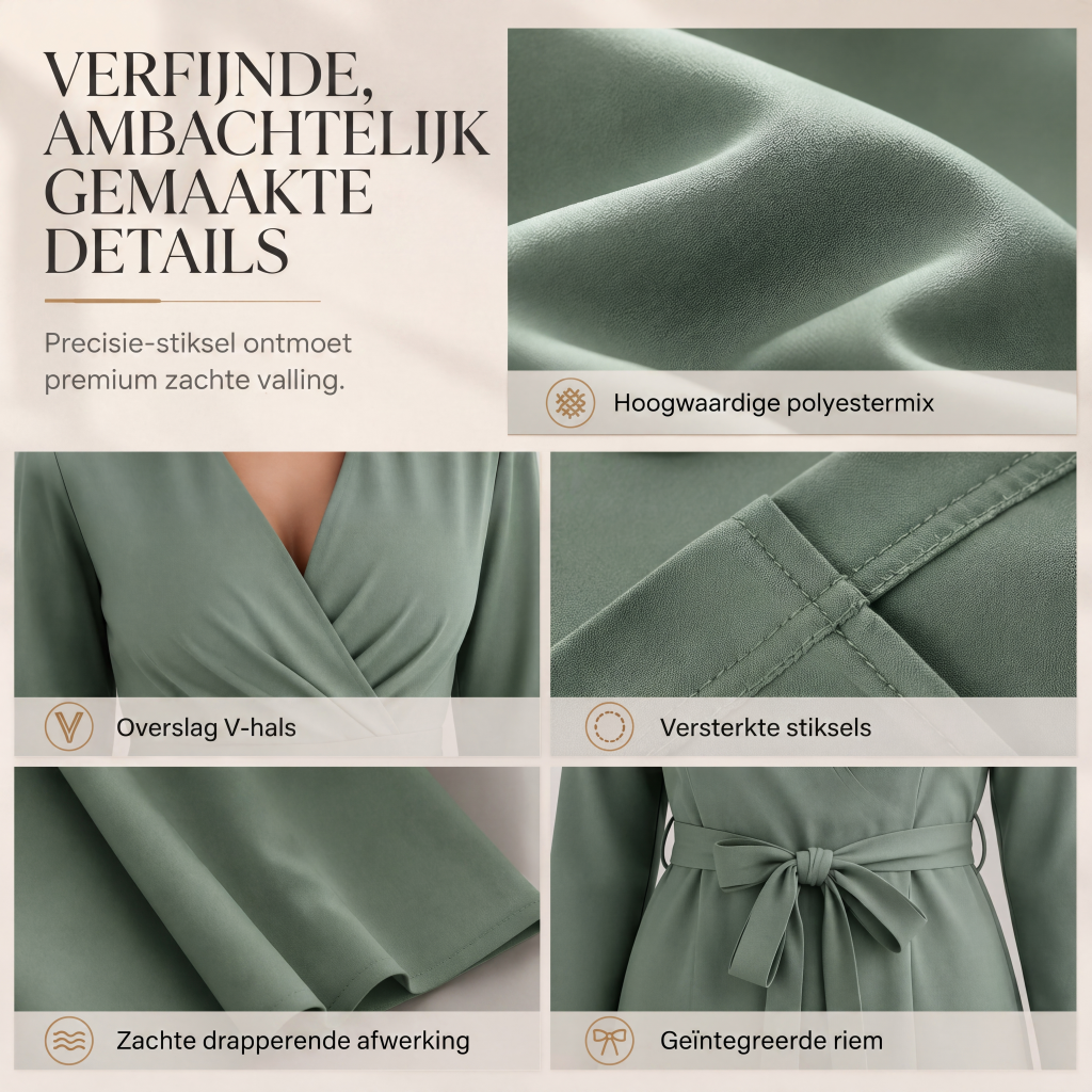 🌸 Nieuwe Collectie 👗 Dames Jumpsuit met Lange Mouwen, V-Hals & Ceintuur – Elegante Pasvorm, Flatterend Silhouet & Comfortabele Look ✨