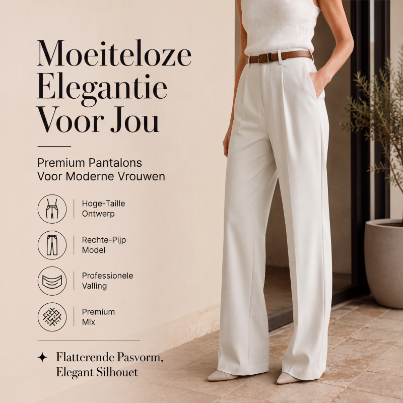 🔥 50% KORTING 👖 Dames Hoge Taille Wide Leg Pantalon – Elegante Pasvorm, Langere Beenlook & Ultiem Comfort ✨