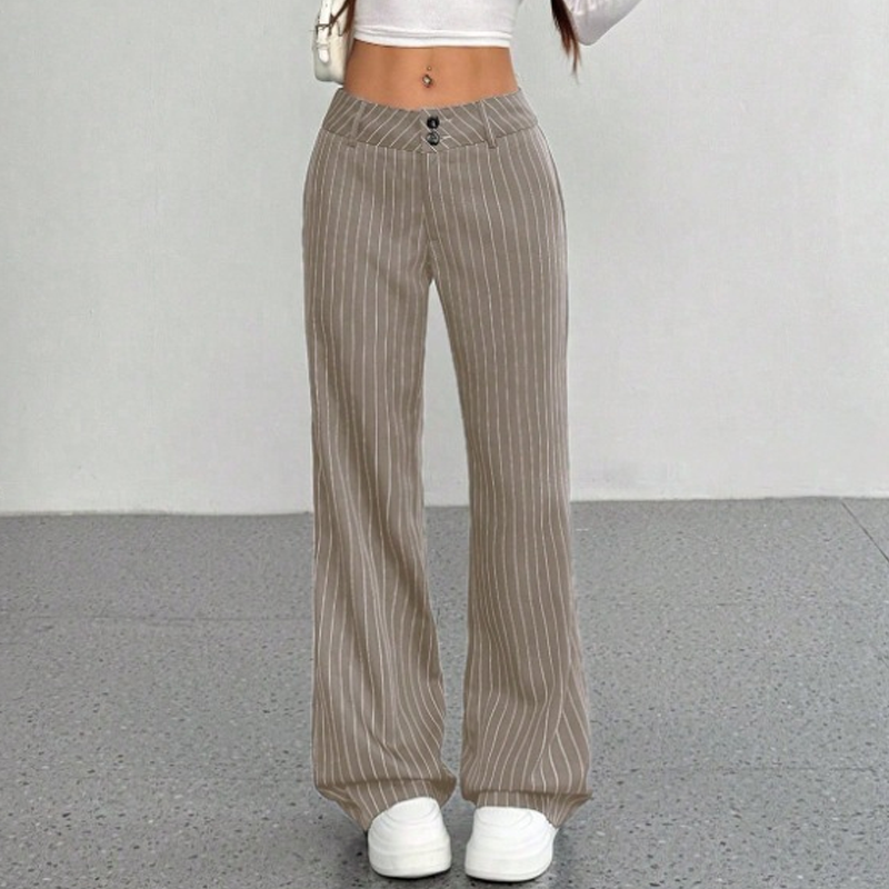 👖Dames gestreepte wijde pantalon