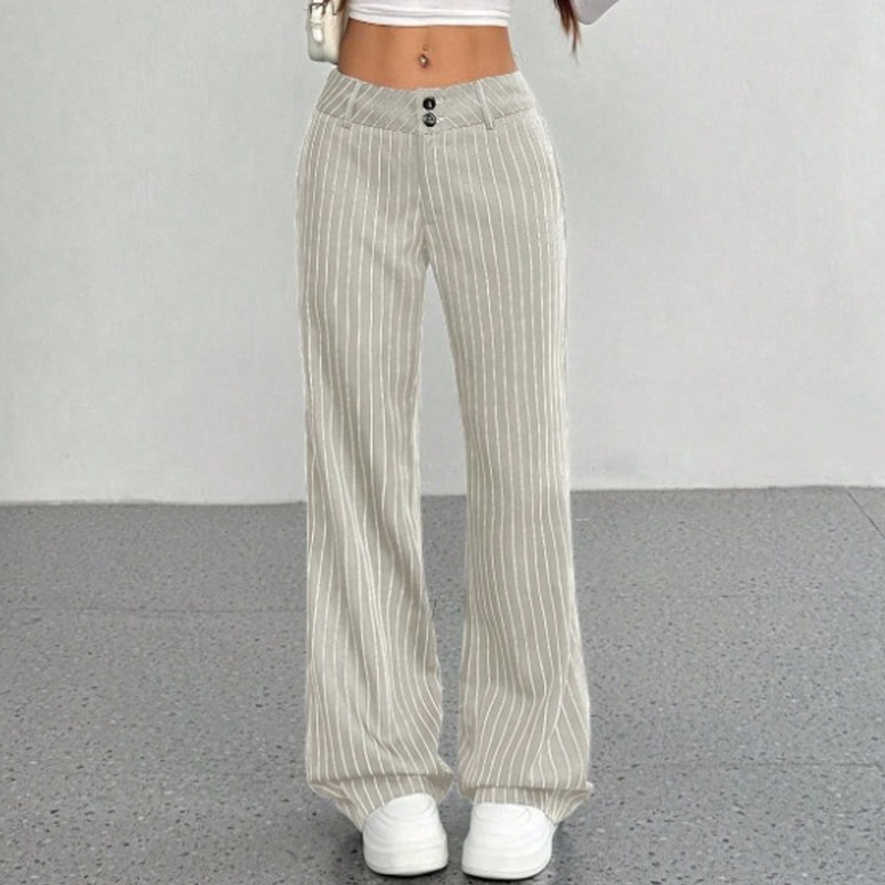 👖Dames gestreepte wijde pantalon
