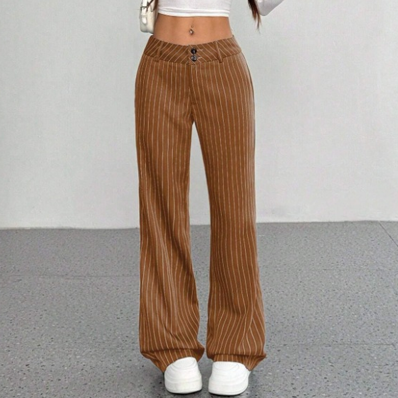 👖Dames gestreepte wijde pantalon