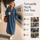🔥Gratis verzending✈️ Lange maxi-jeansjurk met lanternaarmpjes voor dames