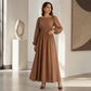 👗Dames maxi-jurk met strepen en elastische taille