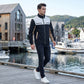 Heren Jack met Opstaande Kraag en Kleurblokdesign