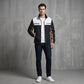 Heren Jack met Opstaande Kraag en Kleurblokdesign