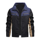 Heren Jack met Opstaande Kraag en Kleurblokdesign