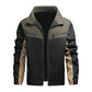 Heren Jack met Opstaande Kraag en Kleurblokdesign
