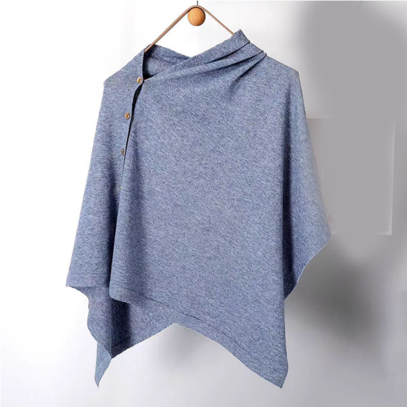 Stijlvolle poncho met knopen aan de zijkant voor dames