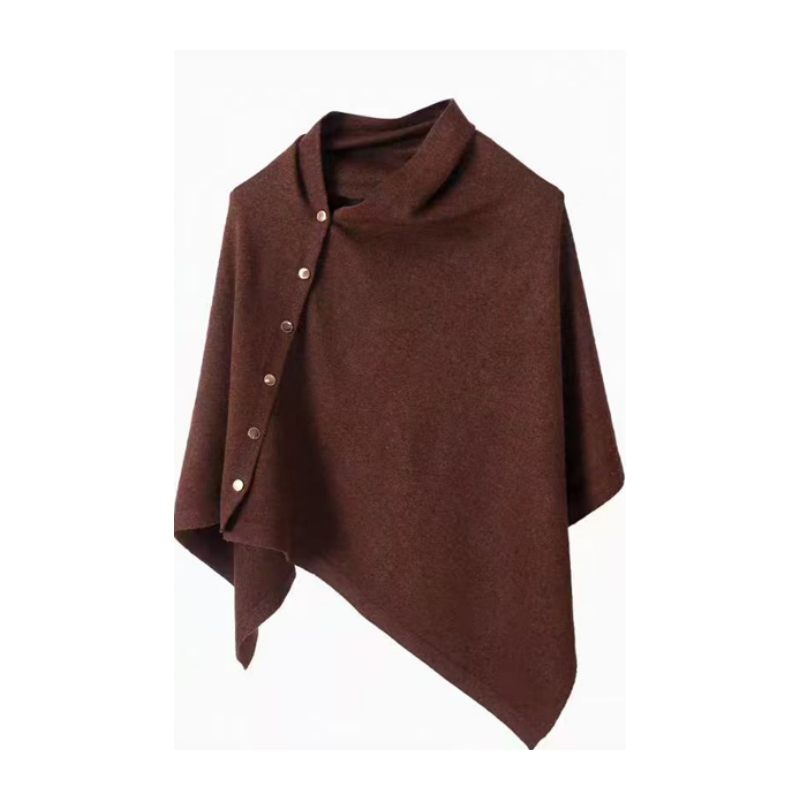 Stijlvolle poncho met knopen aan de zijkant voor dames