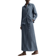 Tweedelige set voor dames: casual overhemd & lange rok