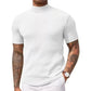 Casual T-shirt met slanke pasvorm en hoge kraag voor heren