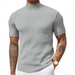 Casual T-shirt met slanke pasvorm en hoge kraag voor heren