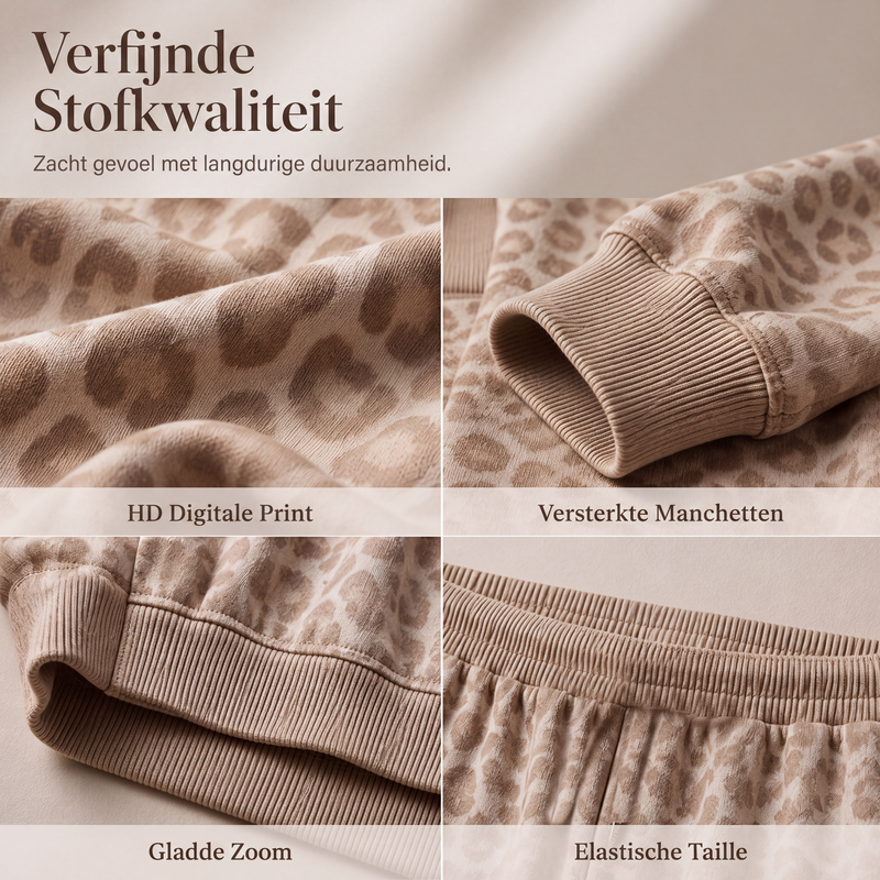 Damesluipaardprint sweatshirt en set met wijde pijpen broek