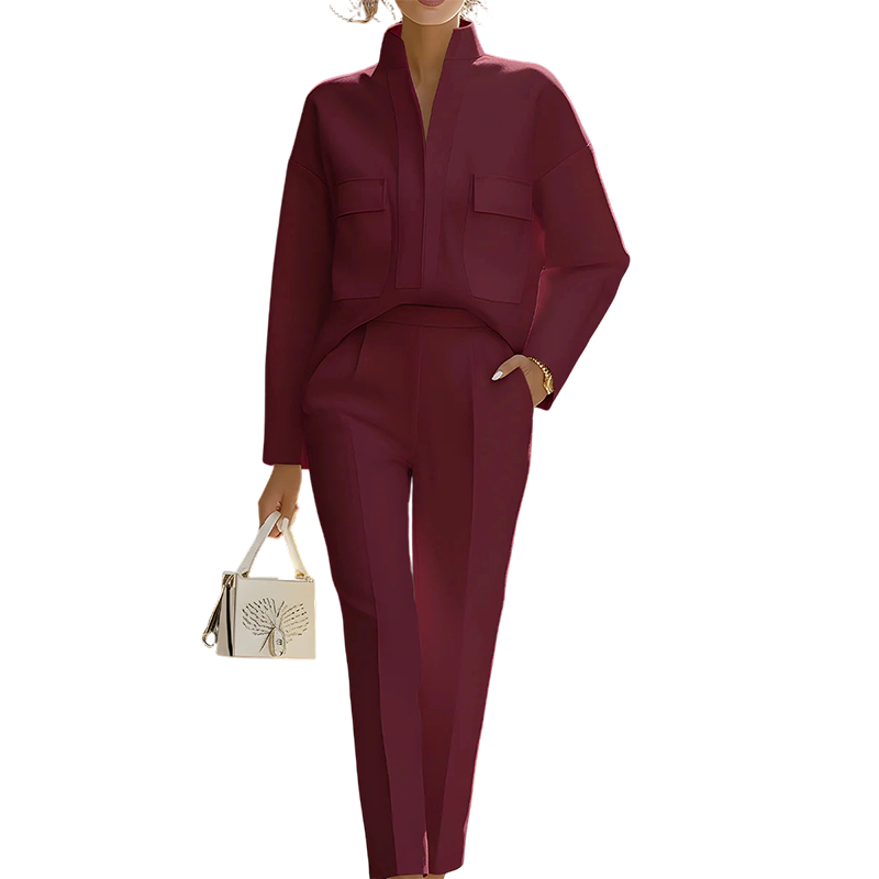 Elegant set van lange mouwen top en broek pak