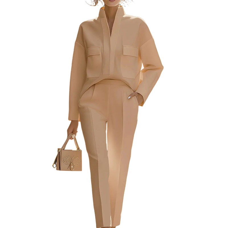 Elegant set van lange mouwen top en broek pak