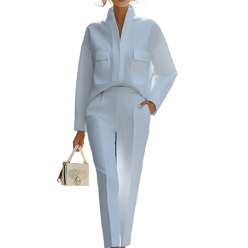 Elegant set van lange mouwen top en broek pak