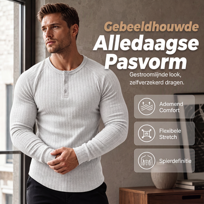 🔥💪Heren Slim Fit Henley-shirt