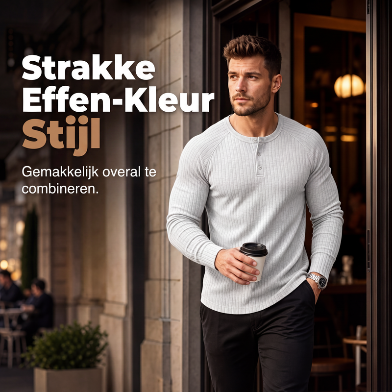 🔥💪Heren Slim Fit Henley-shirt