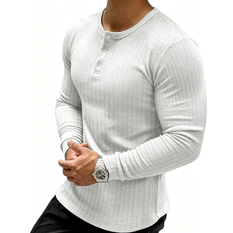 🔥💪Heren Slim Fit Henley-shirt