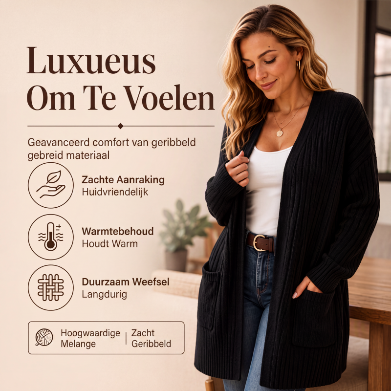 💎 Exclusieve Deal ✨ Geribbelde Damesvest 👗 Zachte Pasvorm & Tijdloze Elegante Stijl