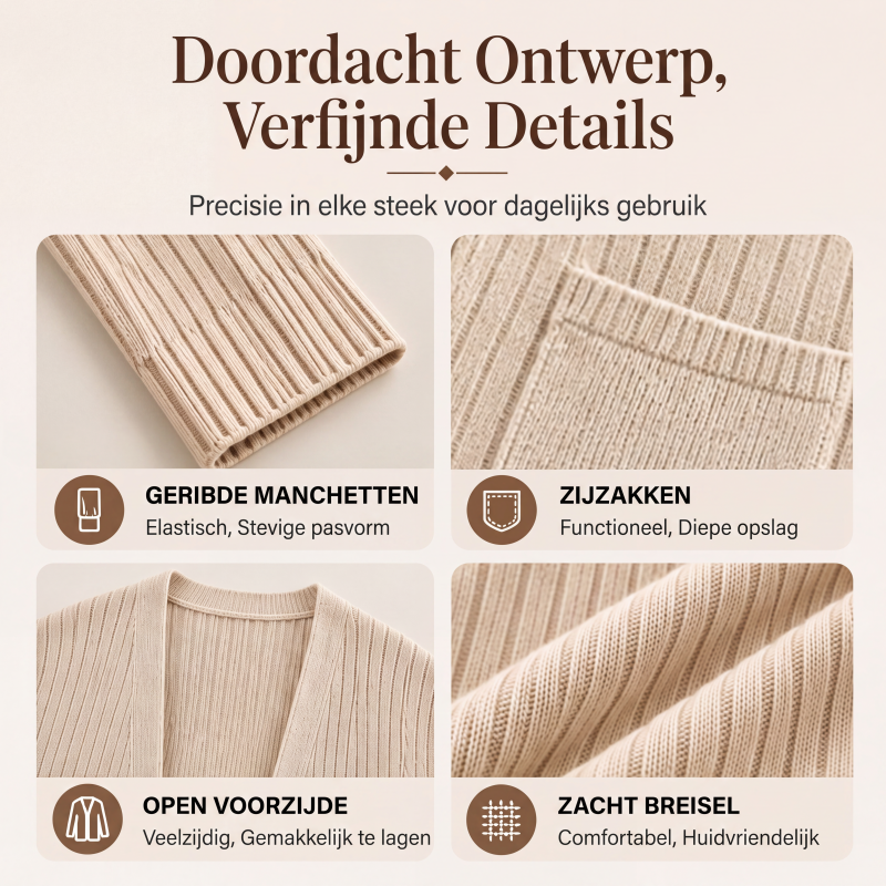 💎 Exclusieve Deal ✨ Geribbelde Damesvest 👗 Zachte Pasvorm & Tijdloze Elegante Stijl