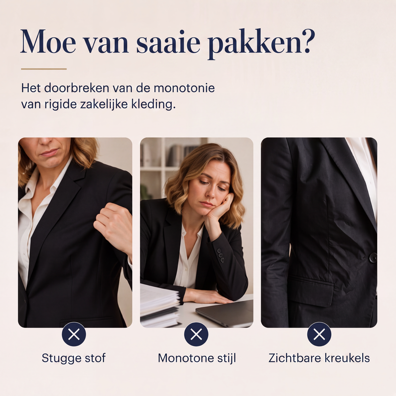 3-delig damespak met blazer, top en broek