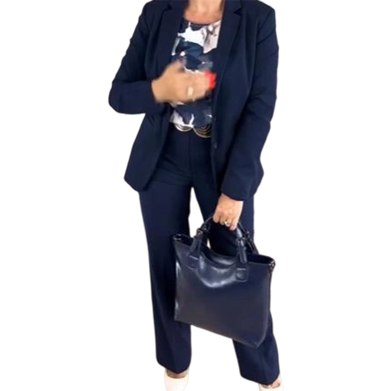 3-delig damespak met blazer, top en broek