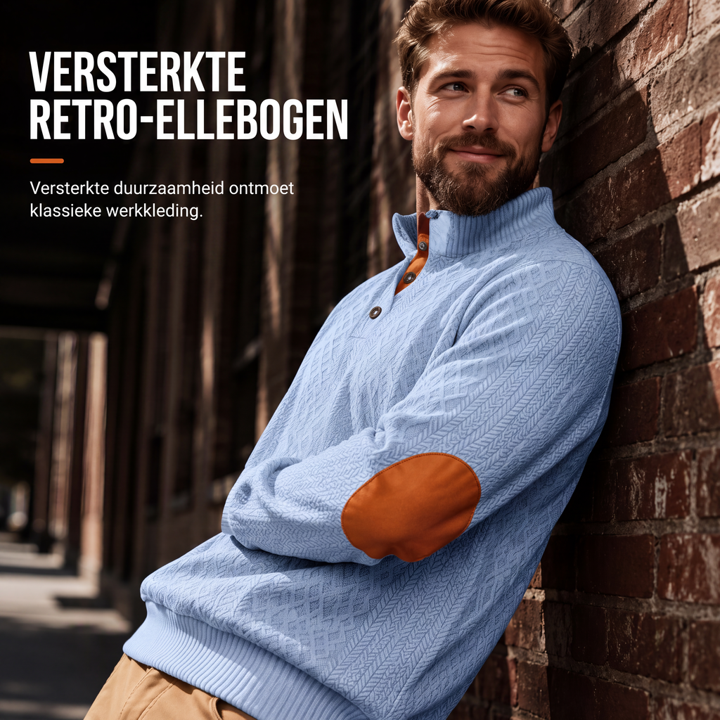 🔥 Nieuw & Trendy ✨ Heren Jacquard Sweatshirt – Losse Pasvorm & Comfortabele Casual Stijl voor Elke Dag 👕