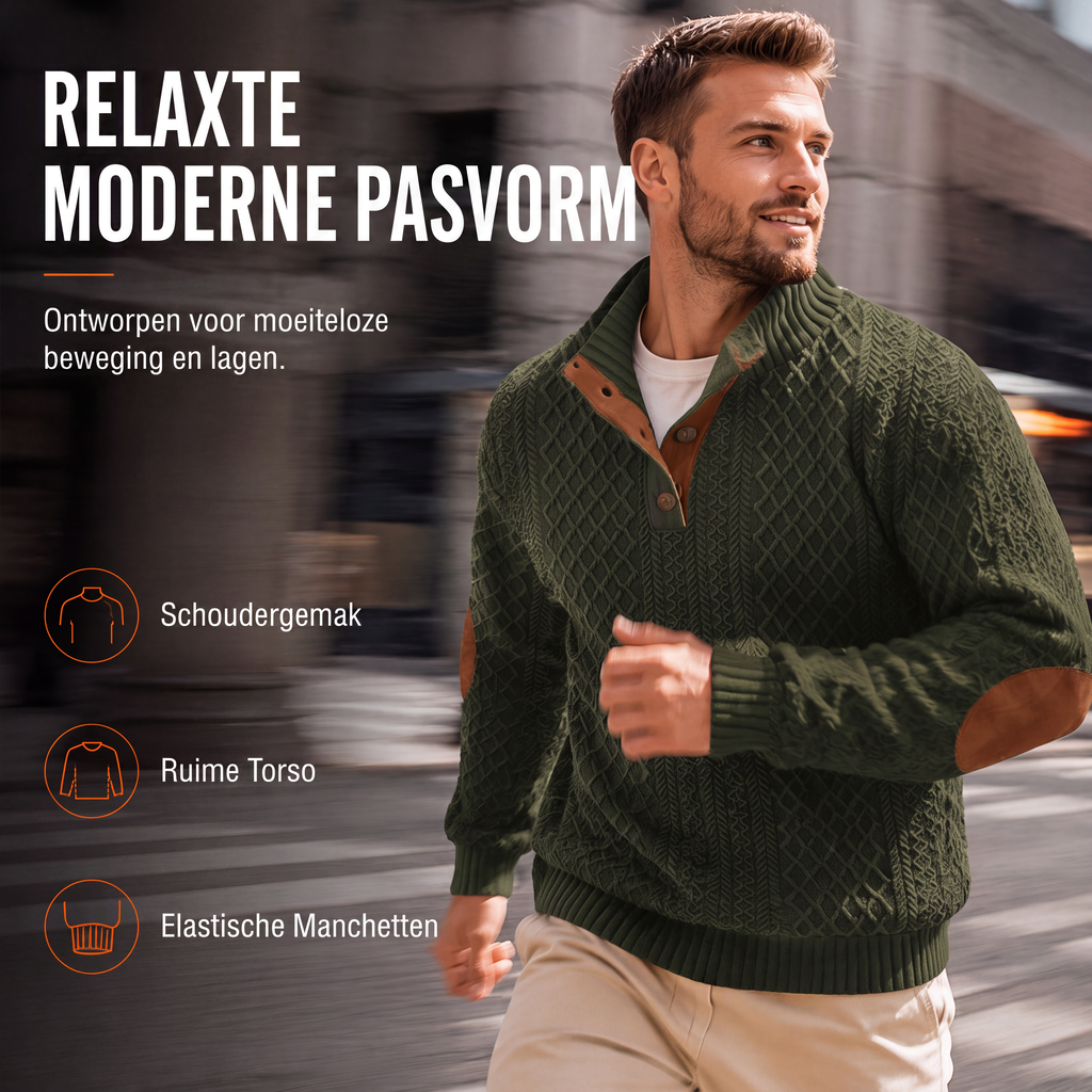 🔥 Nieuw & Trendy ✨ Heren Jacquard Sweatshirt – Losse Pasvorm & Comfortabele Casual Stijl voor Elke Dag 👕