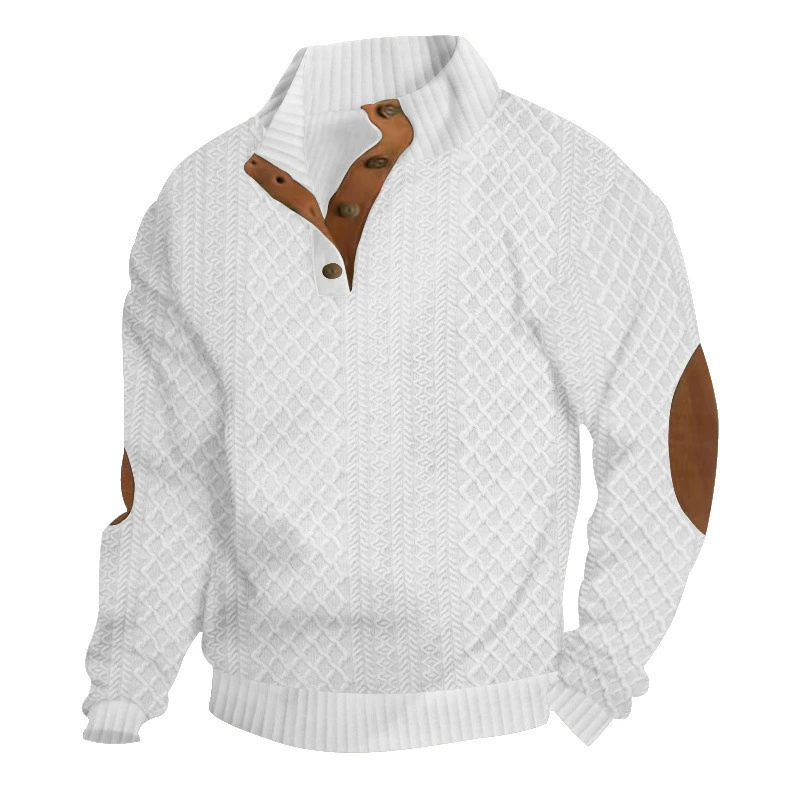 🔥 Nieuw & Trendy ✨ Heren Jacquard Sweatshirt – Losse Pasvorm & Comfortabele Casual Stijl voor Elke Dag 👕