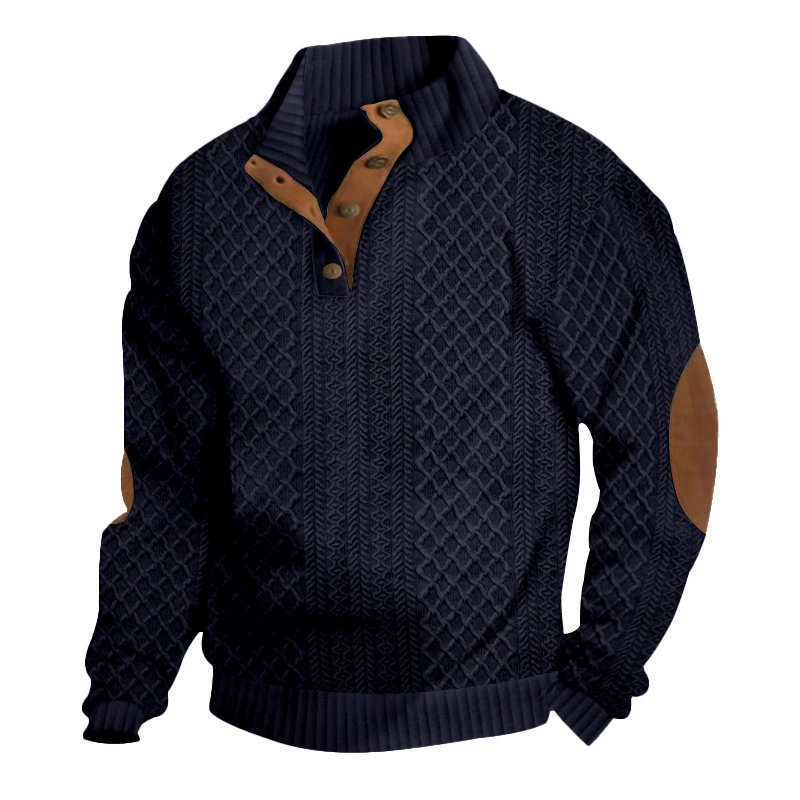 🔥 Nieuw & Trendy ✨ Heren Jacquard Sweatshirt – Losse Pasvorm & Comfortabele Casual Stijl voor Elke Dag 👕