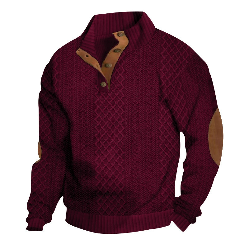 🔥 Nieuw & Trendy ✨ Heren Jacquard Sweatshirt – Losse Pasvorm & Comfortabele Casual Stijl voor Elke Dag 👕