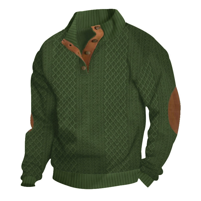 🔥 Nieuw & Trendy ✨ Heren Jacquard Sweatshirt – Losse Pasvorm & Comfortabele Casual Stijl voor Elke Dag 👕