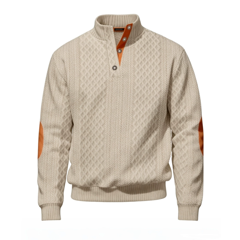🔥 Nieuw & Trendy ✨ Heren Jacquard Sweatshirt – Losse Pasvorm & Comfortabele Casual Stijl voor Elke Dag 👕