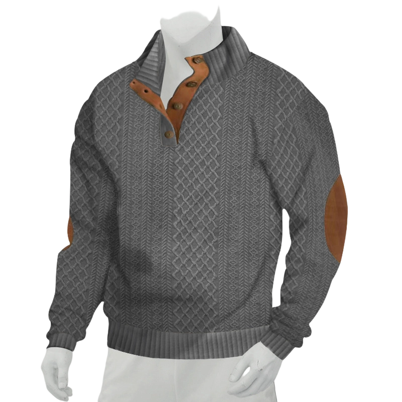 🔥 Nieuw & Trendy ✨ Heren Jacquard Sweatshirt – Losse Pasvorm & Comfortabele Casual Stijl voor Elke Dag 👕