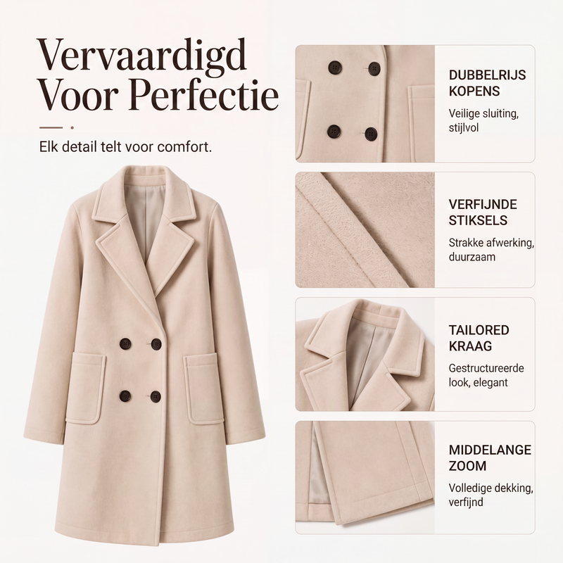 💎 Exclusieve Deal ✨ Dames Double-Breasted Wollen Jas – Elegante Uitstraling & Warme Comfortabele Pasvorm 🧥