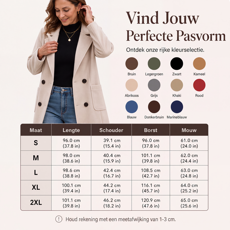 💎 Exclusieve Deal ✨ Dames Double-Breasted Wollen Jas – Elegante Uitstraling & Warme Comfortabele Pasvorm 🧥